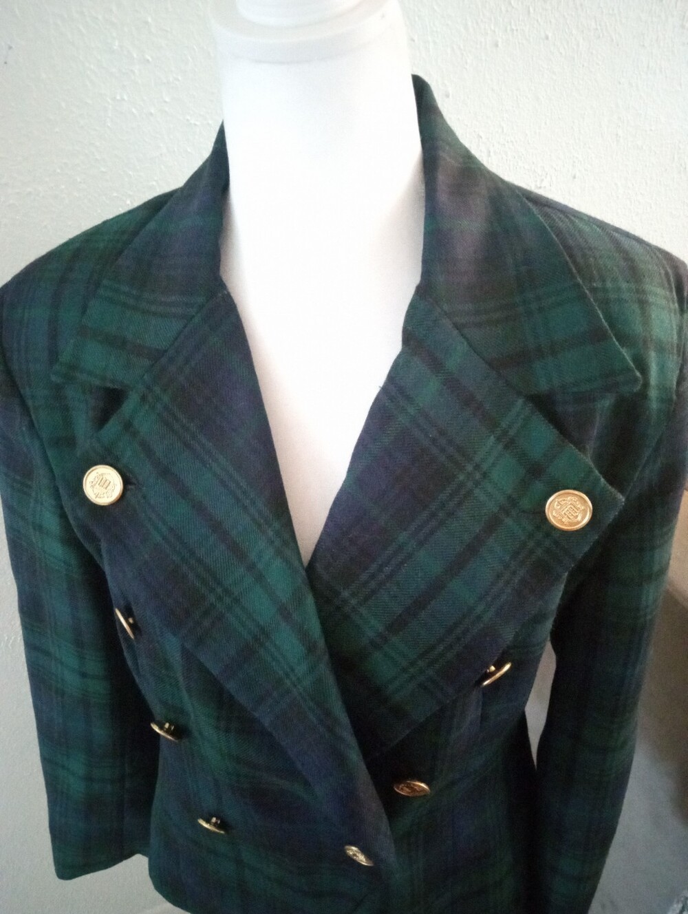 RAFAELLA 100% Wool Black Watch Tartan Plaid Vintage Blazer - Jacket | 6 - Picture 3 of 9